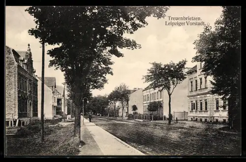 AK Treuenbrietzen /Leipzig, Ortspartie mit Gasthaus von August Lödicke