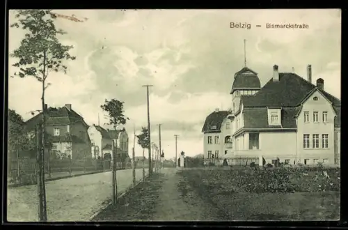 AK Belzig, Partie in der Bismarckstrasse mit Villen