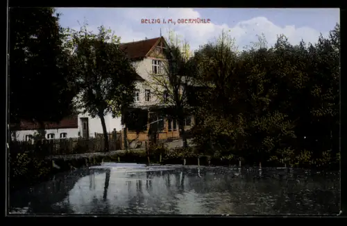 AK Belzig i. M., Partie an der Obermühle am See