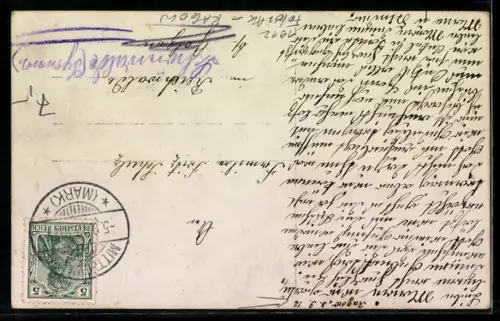 Foto-AK Ragow, Wohnhaus mit Anwohnern