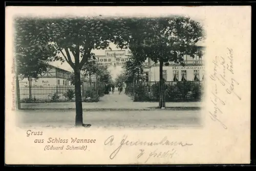 AK Berlin, Gasthof Schloss Wannsee Eduard Schmidt
