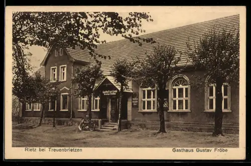 AK Rietz bei Treuenbrietzen, Gasthaus Gustav Fröbe