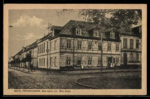AK Neuruppin, Hotel Friedrichshof Otto Kühn