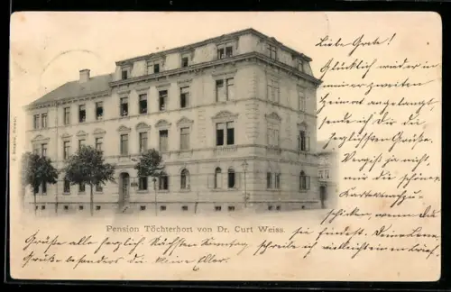 AK Weimar, Pension Töchterhort von Dr. Curt Weiss in der Harthstrasse 10
