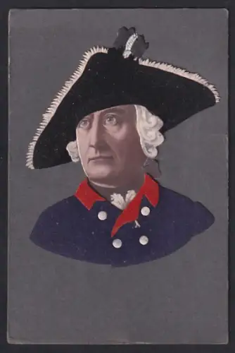 Filz-AK König Friedrich II. (der Grosse) in Uniform