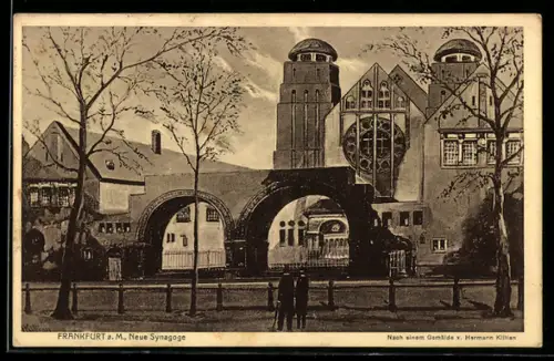 AK Frankfurt a. M., Die Neue Synagoge, Frontansicht