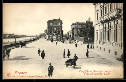 AK Firenze, Lung`Arno Amerigo Vespucci e Corso Regina Elena