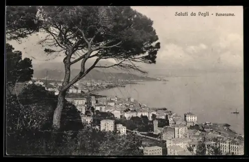 AK Pegli, Panorama della costa con alberi e mare