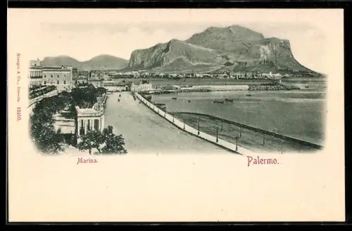 AK Palermo, Marina e vista del Monte Pellegrino