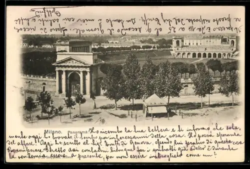 AK Milano, Panorama con Arco della Pace e Arena Civica