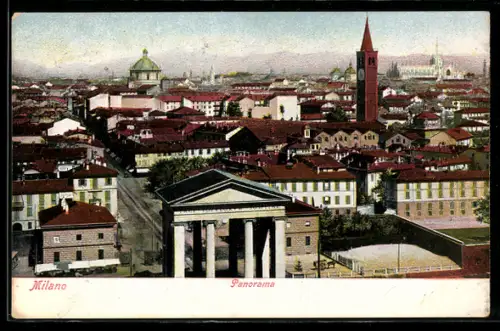 AK Milano, Panorama della città con vista sulla Porta Ticinese
