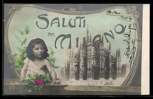 AK Milano, Saluti da Milano con bambino e Duomo di Milano