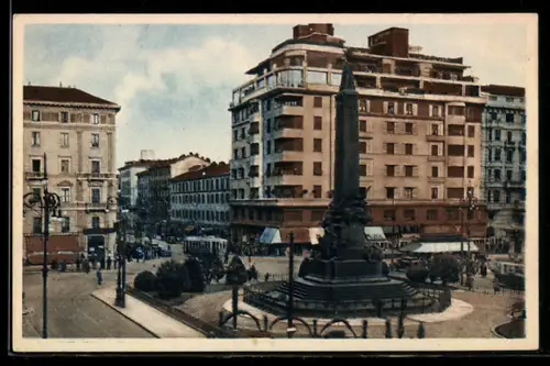AK Milano, Piazzale Cinque Giornate con monumento e edifici circostanti