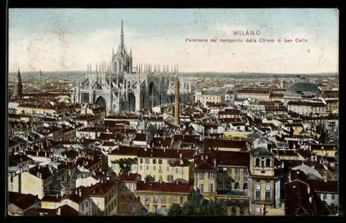 AK Milano, Panorama dal campanile della Chiesa di San Carlo