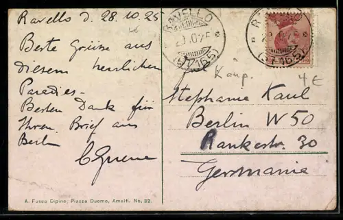 AK Ravello, Pensione Palumbo-Veduta dalla terrazza