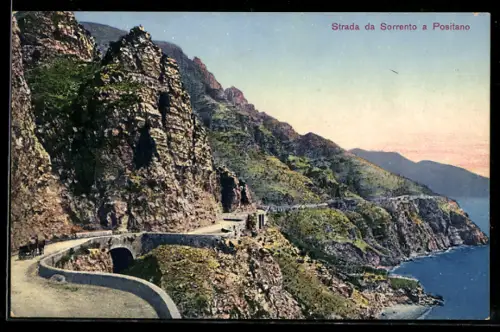 AK Sorrento /Positano, Strada da Sorrento a Positano lungo la costa rocciosa