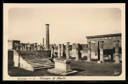 AK Pompei, Tempio di Apollo con colonne antiche e rovine storiche