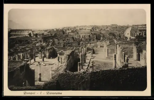 AK Pompei, Panorama delle rovine antiche