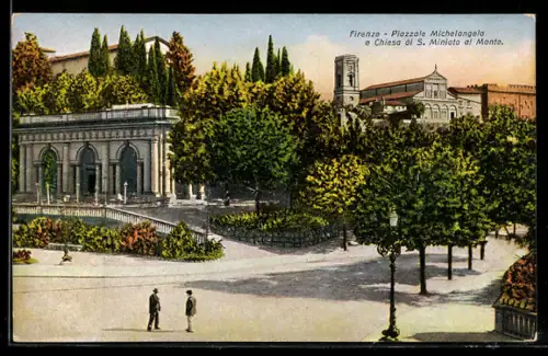 AK Firenze, Piazzale Michelangelo e Chiesa di S. Miniato al Monte