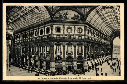 AK Milano, Galleria Vittorio Emanuele II, Interno