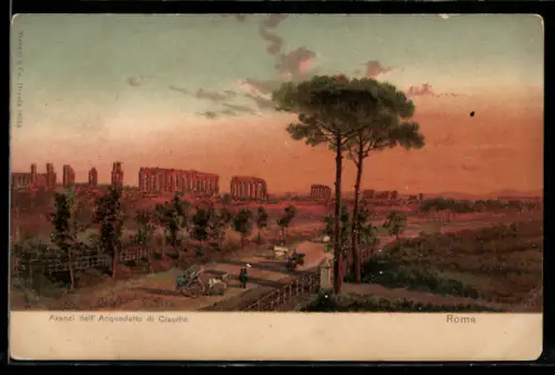Künstler-AK Roma, Avanzi dell`Acquedotto di Claudio