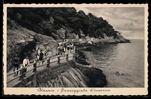 AK Alassio, Passeggiata d`inverno lungo la costa rocciosa