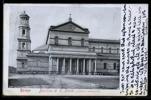 AK Roma, Basilica di S. Paolo, fianco e campanile