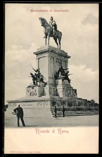 AK Roma, Monumento a Garibaldi, Ricordo di Roma