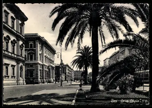 AK Bari, Corso Cavour con palme e edifici storici