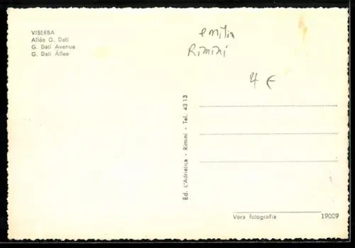 AK Viserba, Viale G. Dati con edifici e vista sul mare