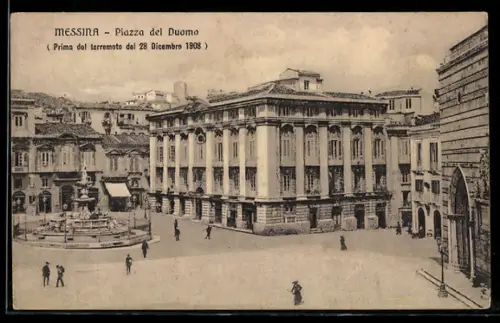 AK Messina, Piazza del Duomo prima del terremoto del 28 Dicembre 1908