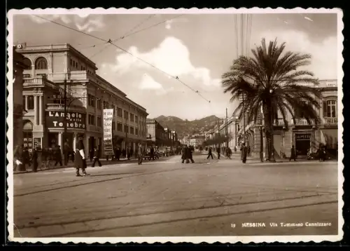 AK Messina, Via Tommaso Cannizzaro con palme e passanti