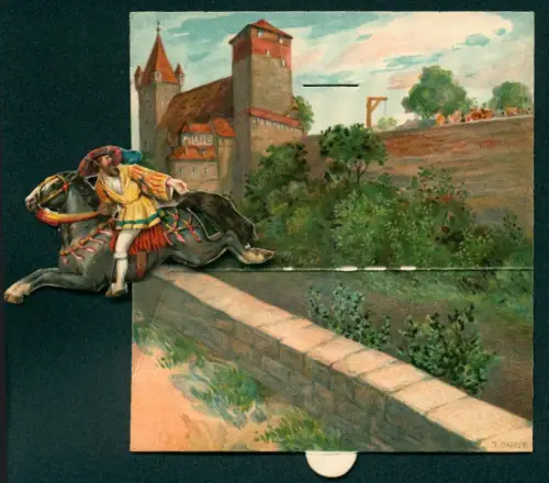 Mechanische-AK Nürnberg, Reiter vor der Nürnberger Burg