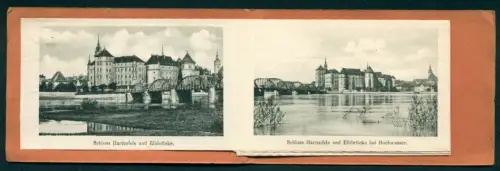 Leporello-AK Torgau, Schloss Hartenfels, Kaserne vom Feldartillerie-Regiment Nr. 74, Stadtkirche, Rathaus, Markt