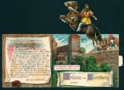 Mechanische-AK Nürnberg, Flucht des Raubritters Eppelein von Gailingen