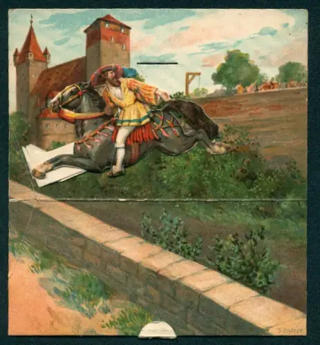 Mechanische-AK Nürnberg, Reiter vor der Nürnberger Burg