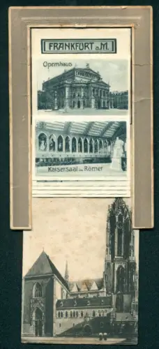 Zugbild-AK Frankfurt a. M., Dom, Kaiserstrasse, Hauptbahnhof, Zeil mit Strassenbahn, Paulsplatz, Opernhaus