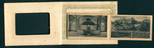 Leporello-AK Bad Salzuflen, Album mit Ansichten von Kurhaus, Badeverwaltung, Hauptallee, Kanal, Kinderheilanstalt