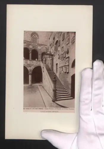Fotografie Ed. Alinari, Ansicht Firenze, La Scala nel Cortille, Grossformat 16 x 25cm