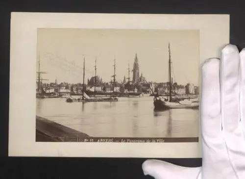 Fotografie Ansicht Anvers, Blick in den Hafen mit Segelbooten, Grossformat 16 x 25cm