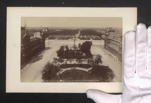 Fotografie Ansicht Paris, Perspective de la Place du Carrousel, des Tuileries et des Champs-Elysées, 16 x 25cm