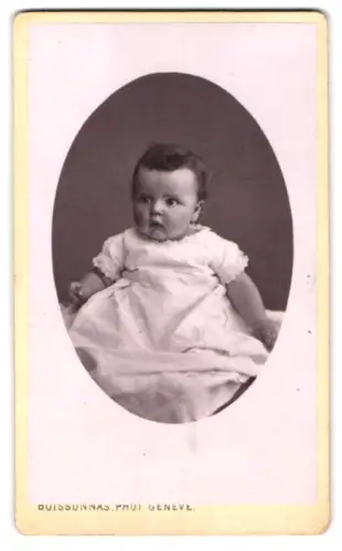 Fotografie Boissonnas, Genève, Quai de la Poste, Porträt des Kindes George Henri Richter, 15.7.1877