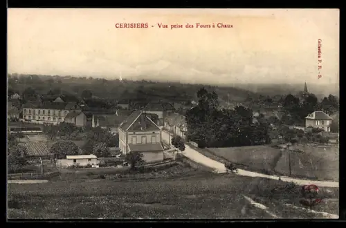 AK Cerisiers, Vue prise des Fours à Chaux