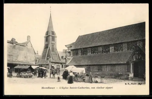 AK Honfleur, L`Eglise Sainte-Catherine, son clocher séparé