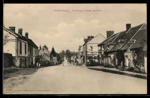 AK Aube, Le Bourg et Route de Paris