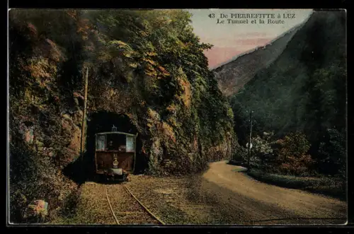 AK Luz-Saint-Sauveur, de Pierrefitte à Luz, Le Tunnel et la Route
