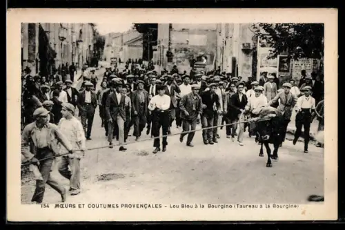 AK Provence, Loui Biou à la Bourgino, Moeurs et Coutumes Provencales