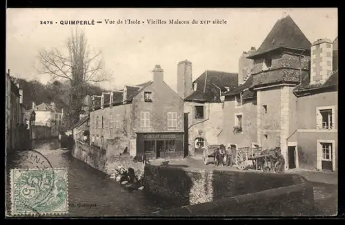 AK Quimperlé, Vue de l`Isole, Vieilles Maisons du XVIe siècle