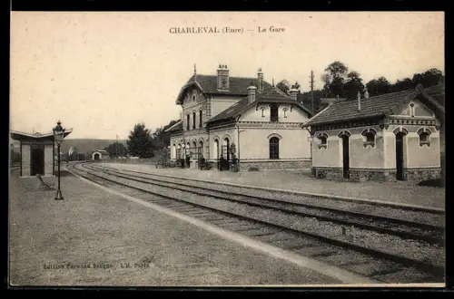 AK Charleval /Eure, La Gare