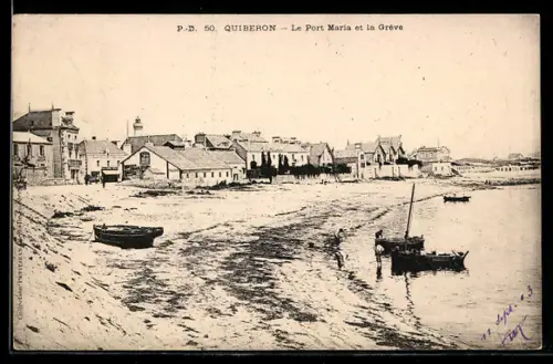AK Quiberon, Le Port Maria et la Grève